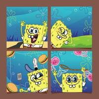 Yellow Sponge in Underwater for Social Media Post vector