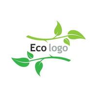 Eco Energy Vector Logo with leaf symbol. Green color with flash or thunder graphic. Nature and electricity renewable. This logo is suitable for technology, recycle, organic.