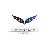 Wings logo Business and design animal wings Vector fast bird symbol icon fly