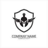 Spartan helmet logo template vector