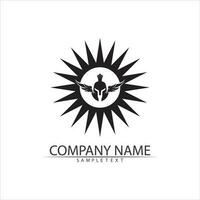 Spartan helmet logo template vector