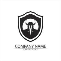 Spartan helmet logo template vector