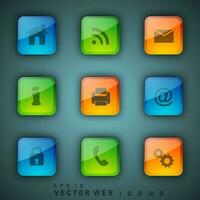 Web mail icons set can be used for websites, web applications. email applications or server Icons vector