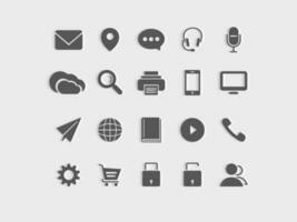 Web mail icons set can be used for websites, web applications. email applications or server Icons vector