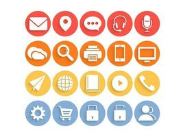 Web mail icons set can be used for websites, web applications. email applications or server Icons vector