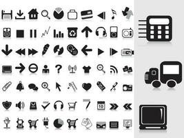 white background with big collection of icons vector