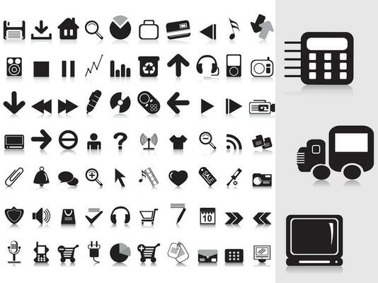 white background with big collection of icons