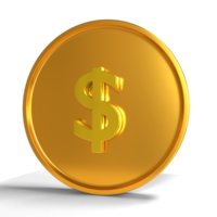 A gold coin with a dollar sign on it png
