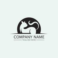 cat logo and vector animal icon footprint kitten calico logo dog symbol cartoon character sign illustration doodle design