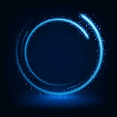 Round Blue Shiny With Sparks, Vector Illustration