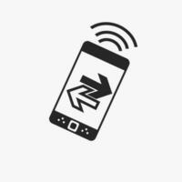 Smartphone Transferring Flat Icon, Vector Illustration