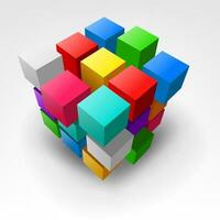 Abstract Colorful Piece Of Cube, Vector Illustration