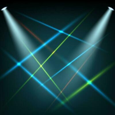 Light Shining On Blue Background, Vector Illustration