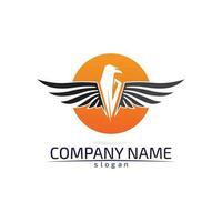 Falcon Wings Logo Template vector icon logo design app