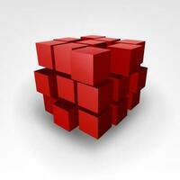 Abstract Red cube, Vector Illustration