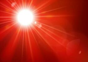 Red Lights Shining With Lens Flare, Vector Illustration