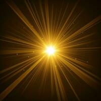 Gold Light Shining From Darkness, Vector Illustration