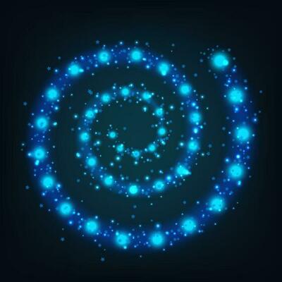 Blue Spiral Shiny Frame, Vector Illustration