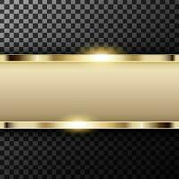 Metallic Gold Banner With Text Space, Vector Illustration