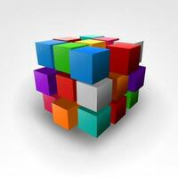 Abstract Colorful Piece Of Cube, Vector Illustration