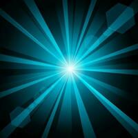 Blue Shine With Lens Flare From Darkness Background, Vector Illustration