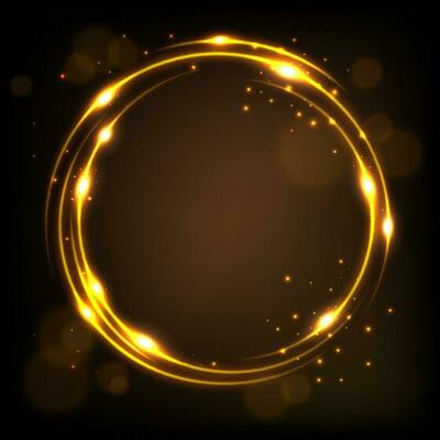 Round Gold Shiny With Sparks Background, Vector Illustration
