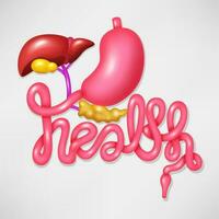 Health Campaign Symbol Human Digestive System, Vector Illustration