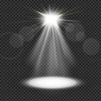 White Spotlight On Dark background, Vector Illustration