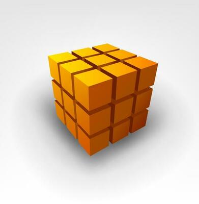 Gold Cube, Vector Illustration