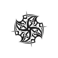 icono de diseño de logotipo vectorial tribal negro y signo tribal vector