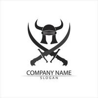 Spartan helmet logo template vector