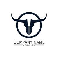 Abstract shield bull logo, horn badges logo icon vector