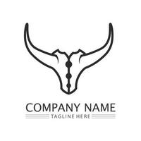 Bull logo and horn symbols cow vector template icons app