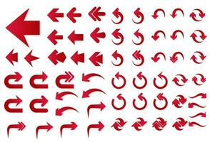 Set Of Red Arrows, Vector Illustration