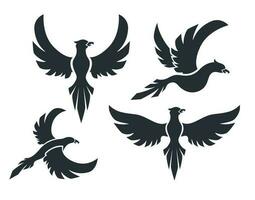 Flying Birds Sign Set, Vector Illustration