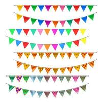 Triangle Bunting Flags Set, Vector Illustration