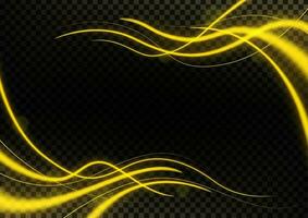 Futuristic Gold Light Line Glowing Background, Vector Illustration