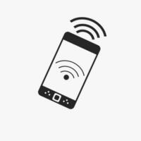 Smartphone Wireless Flat Icon, Vector Illustration