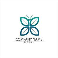 Tree leaf vector and green logo design friendly concept