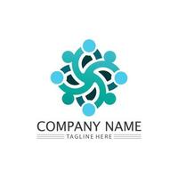 Community logo people work team and business vector logo and design group family