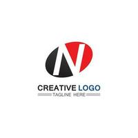 N logo font company logo business and letter initial N design vector and letter for logo