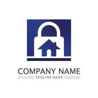 key and lock icon padlock logo and symbol vector design