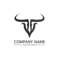 Bull horn logo and symbol template icons app vector