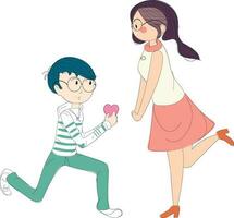 Romantic couple character in love vector