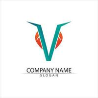 V Letter Logo Template vector