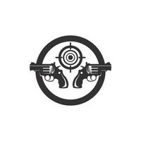 Gun logo and Army soldier sniper shot vector Design Illustration military shot revolver