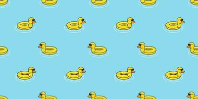 duck seamless pattern vector swimming ring pool pink Flamingos exotic bird tropical summer scarf isolated repeat wallpaper tile background cartoon illustration