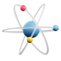 Unleash the power of chemistry with this captivating 3D icon of an atom. Perfect for scientific, educational, and research-themed designs png