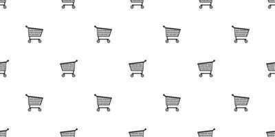 shopping cart seamless pattern vector basket bag gift wrap paper scarf isolated repeat wallpaper tile background illustration