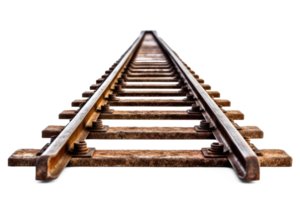 Railroad track isolated on transparent background. railway track png